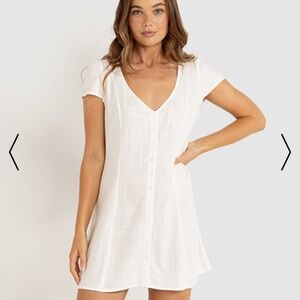 Rhythm Cap Sleeve Cream Dress